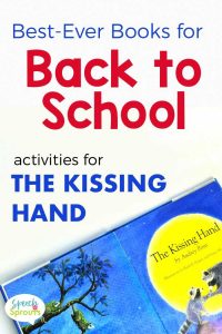 Books for back to school speech therapy- ideas and book companion activities for The Kissing Hand by Audrey Penn. Includes a free download for a welcome back treat bag. speechsprouts.com