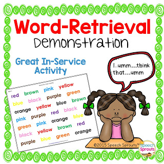 Word Retrieval Demonstration www.speechsproutstherapy.com