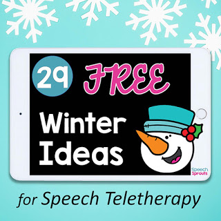 29 Free winter ideas for speech teletherapy #speechsprouts#speechtherapy