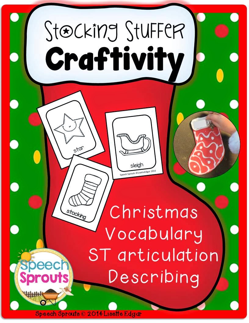 Free Stocking Stuffer Craft for speech therapy