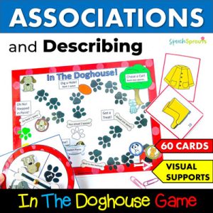 Associations in the Doghouse Speech Therapy Word Association Game and activities
