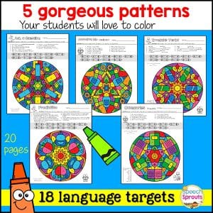 Back To School No-Prep Language With Mandala Coloring Pages - Speech ...