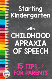 When your child has childhood apraxia of speech (or another speech and language disorder) and it's time for kindergarten. 15 tips for a smooth transition to school-based speech therapy services. www.speechsproutstherapy.com