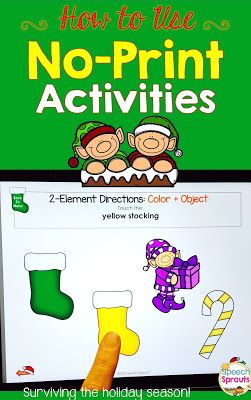 How To Use NO-Print Activities in Speech Therapy www.speechsproutstherapy.com