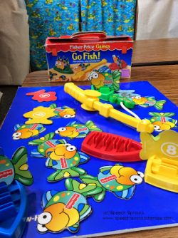 Best Games for speech therapy-The Go Fish Game is great for language development and as a motivational game. The colorful fish are "caught" by the suction-cup fishing rod and collected in the boats. speechsprouts.com