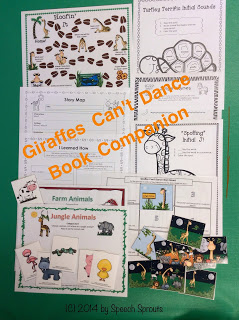 Giraffes Can't Dance Speech Therapy Book Companion-Shiny Star Linky- www.speechsproutstherapy.com